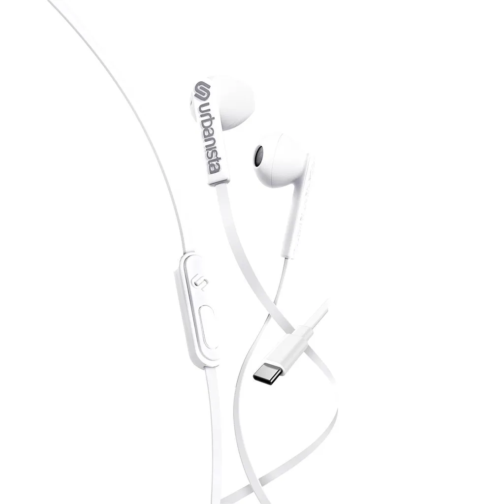 Casque Filaire Intra-auriculaire avec Micro et Port USB Type-C Blanc