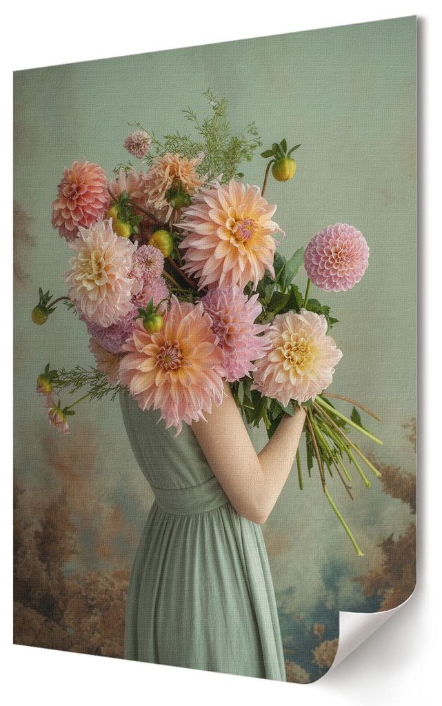Blumenarrangement- Kunstdruck A4 - Dekorativ, romantisch- Wandbild für Wohnzimmer Schlafzimmer & Flur, Modernes Poster Wanddeko, Ungerahmt