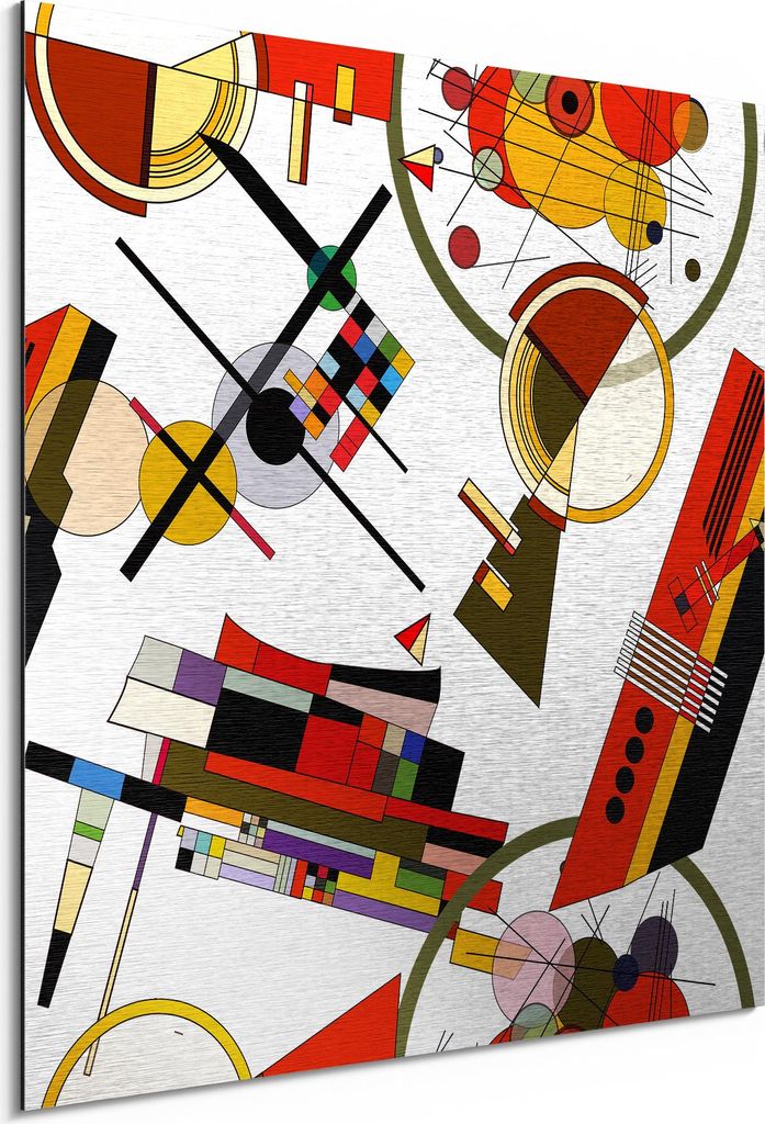 DEQORI Alu-Dibond Bild Silber 30x30 cm 'Bauhaus Rhythmen' Wandbild Metall dünn Design