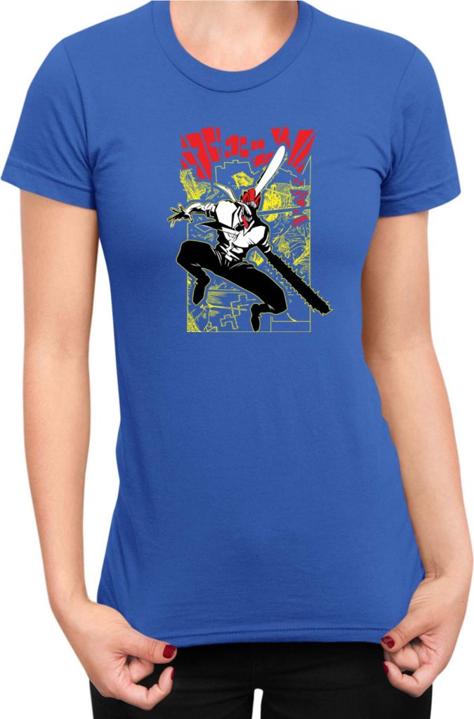 Damen T-Shirt Manga Japan Anime Comics Animation Chainsaw Anime manga Man 17, Lady S / Blau
