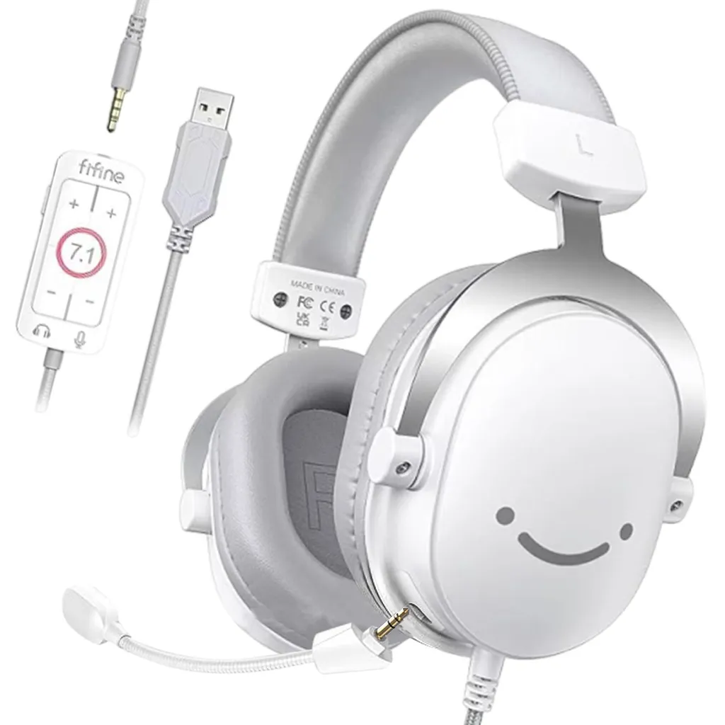 Casque Gaming Confortable Blanc Over-Ear pour Éviter la Fatigue