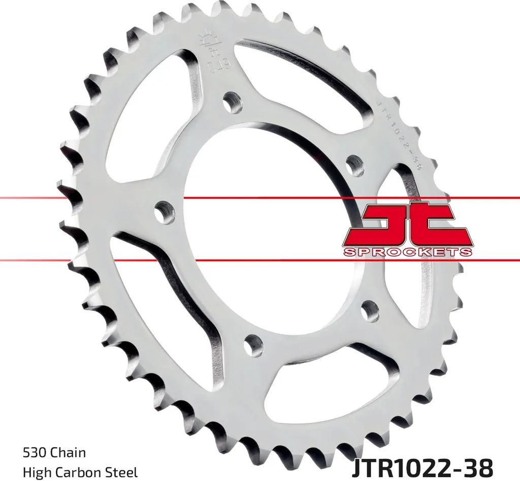 Pignon arrière JT Sprockets 530 de 38 dents 90mm pour chaîne de moto