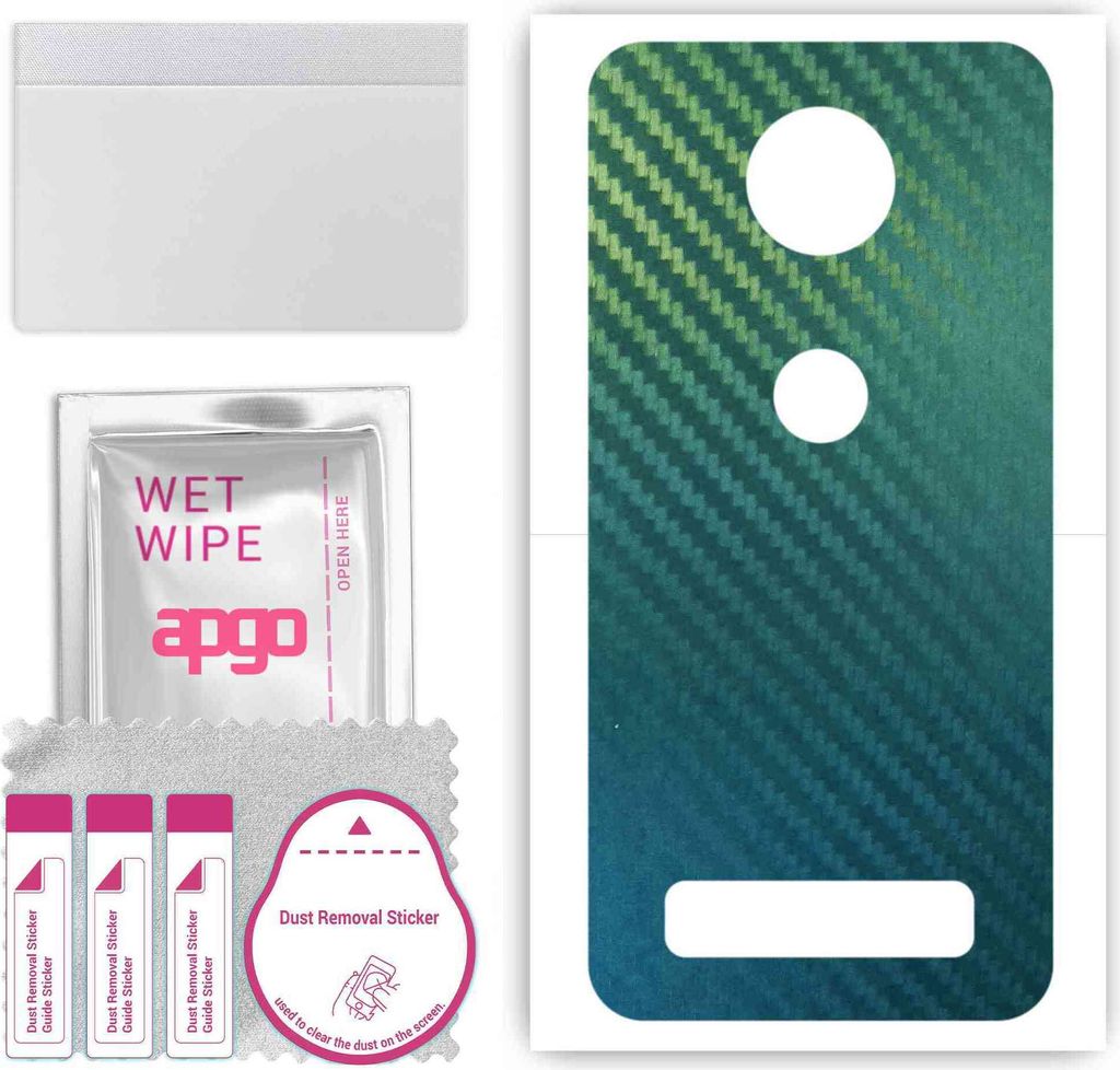 apgo Rückseite Schutzfolie, Skin, kompatibel mit Motorola Moto Z3, Hinten Displayschutzfolie aus Vinylfolie, kratzfest, einfache Montage - Kohlens...