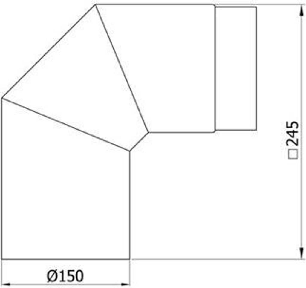 Ofenrohr / Rauchrohr Bogenknie 90° Ø150mm Senotherm schwarz Produktbild 