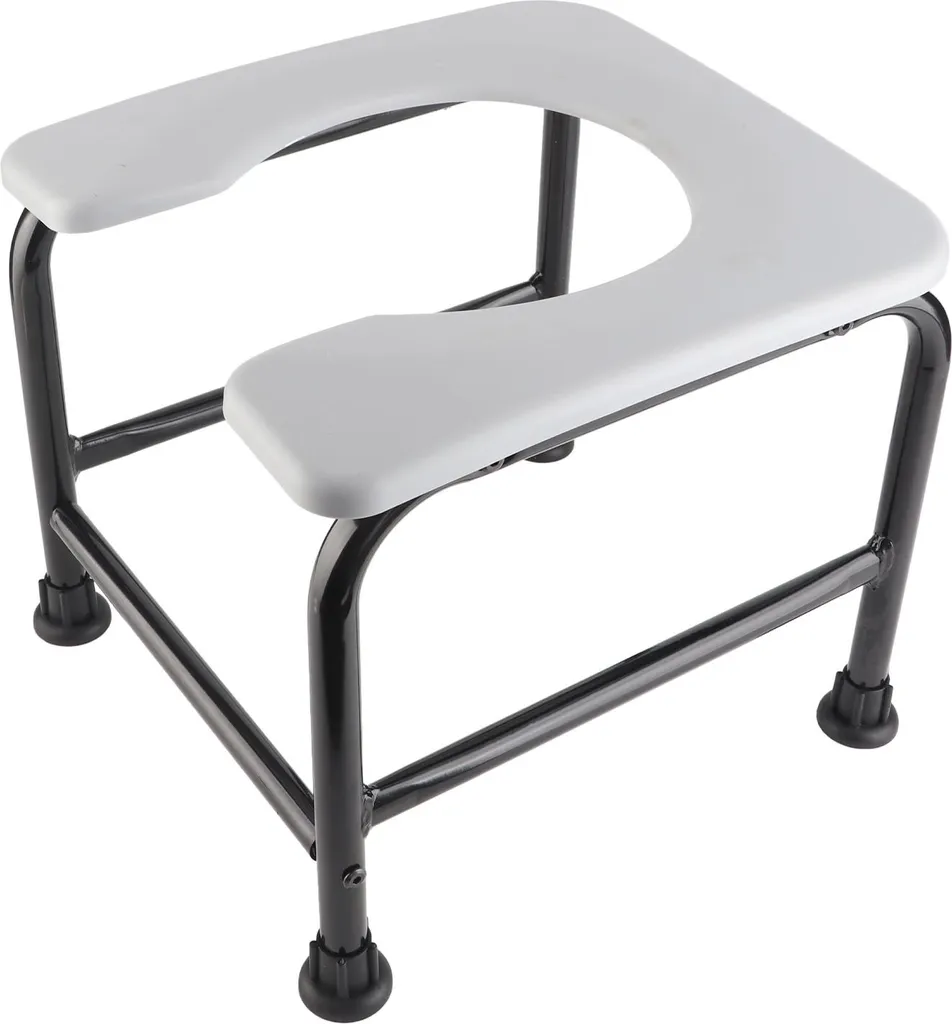 Sedia da comodo portatile, sedile da toilette, anziani, donna incinta, bagno, sgabello da bagno, grigio