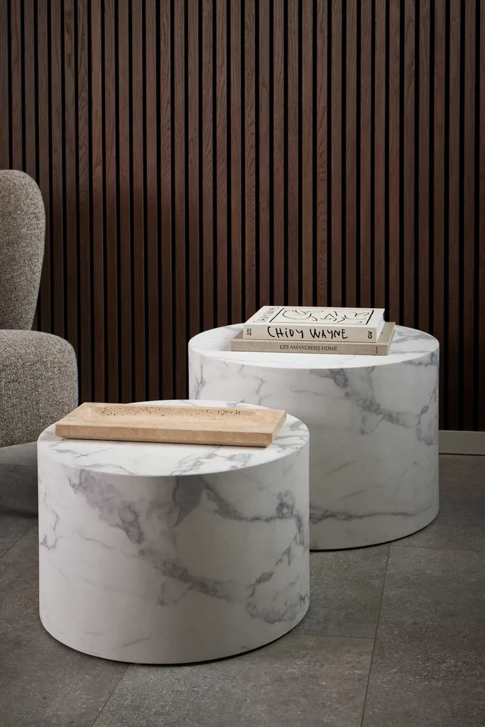 Table basse cubique Dice blanche meuble d'appoint design pour studio