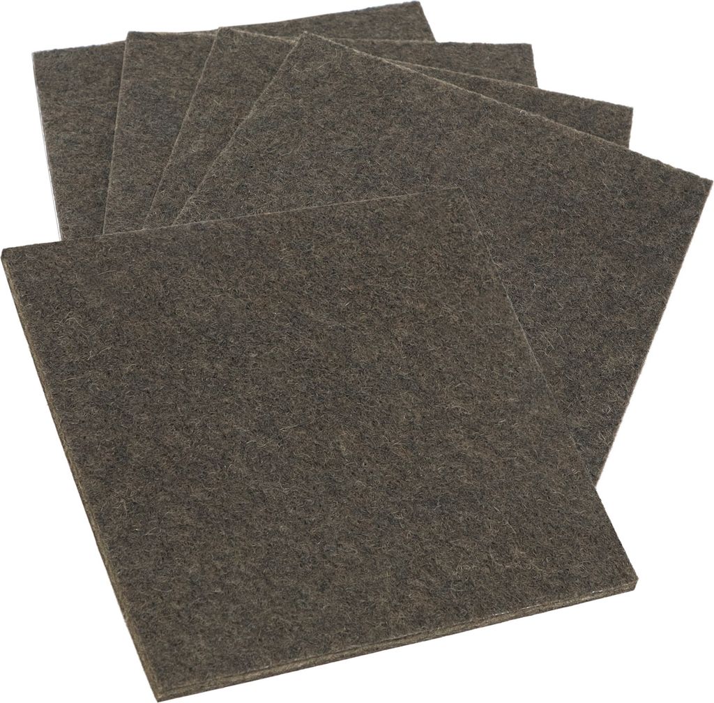 Adsamm® | 5 x Filzgleiter / 100x100 mm / Braun / Produktbild 