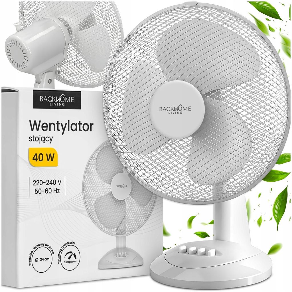 Kuketo | Tischventilator 40 W – Leistungsstarker & Leiser Ventilator Mit Oszillation – Kompakter Luftzirkulator Für Büro, Schlafzimmer & Zuhause