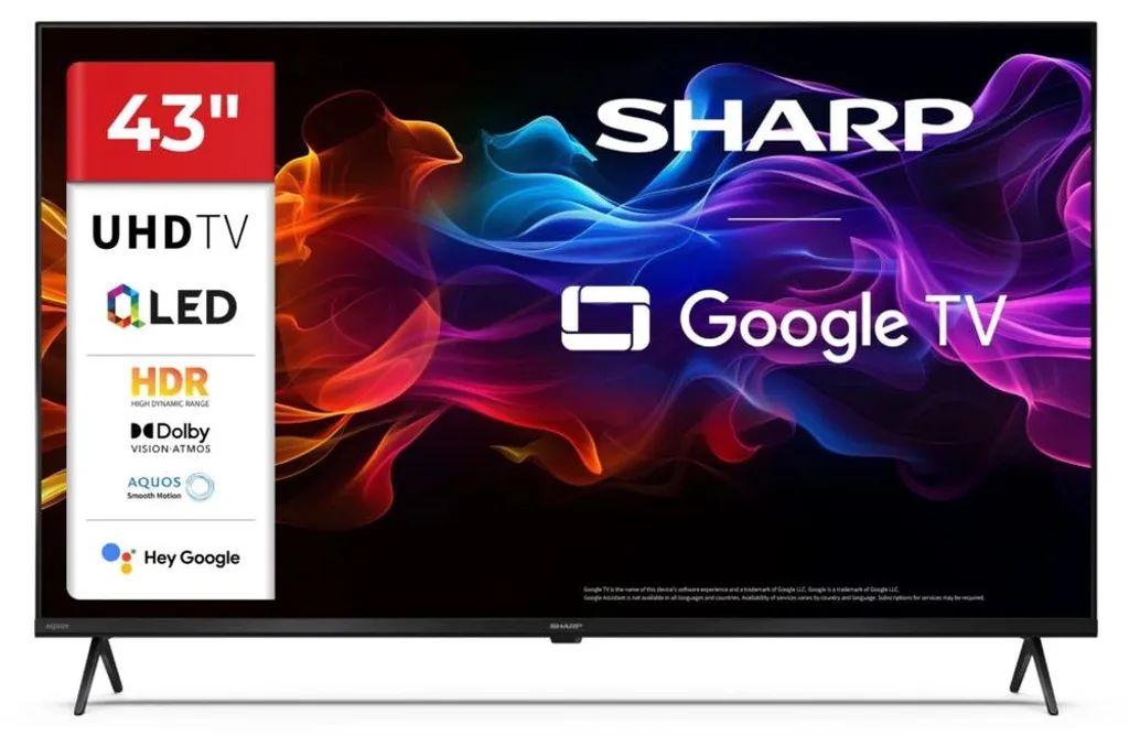 Sharp 43HP5265E TV 4K QLED 108 cm avec Rendu HDR et Google TV Pro