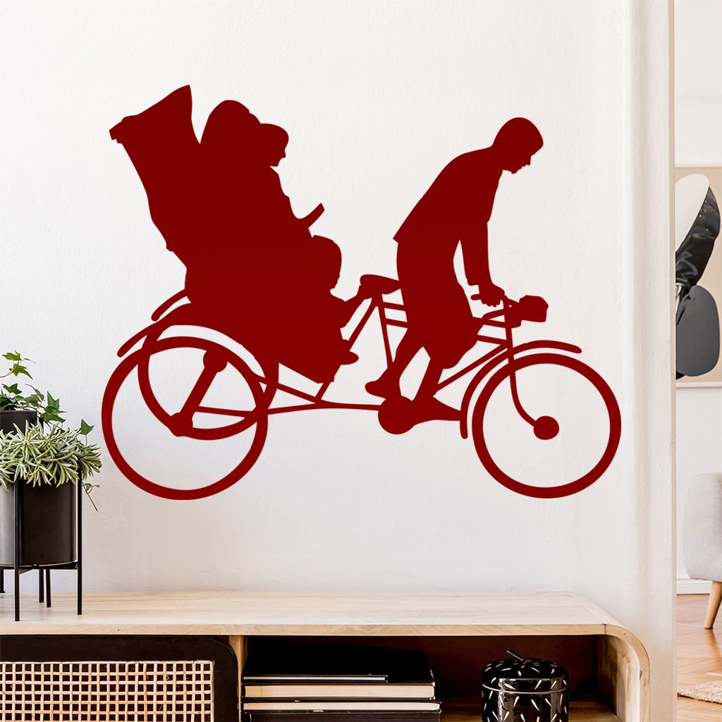 Fahrradrikscha Fahrer Dreirad Wandtattoo Wandaufkleber Wall Sticker - Dekoration, Küche, Wohnzimmer, Schlafzimmer, Badezimmer