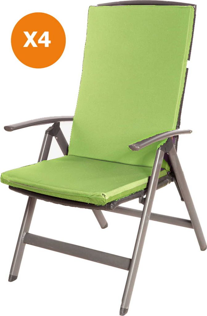 Stuhlkissen 4er set | Sitzkissen 110x47x4cm Limette | sitzkissen gartenmöbel sitzkissen stuhl | stuhlkissen outdoor