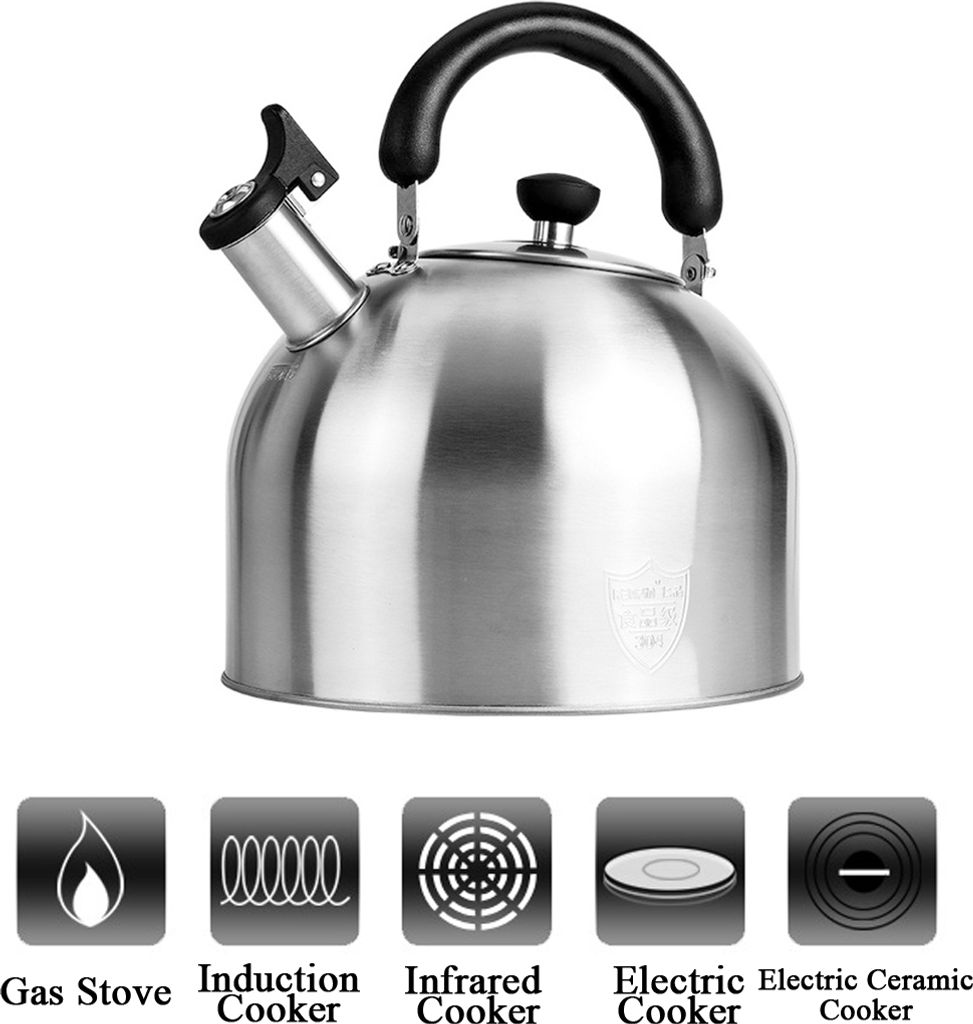 3 Liter Edelstahl Wasserkessel Wasserkocher Flötenkessel Teekessel Campingkocher