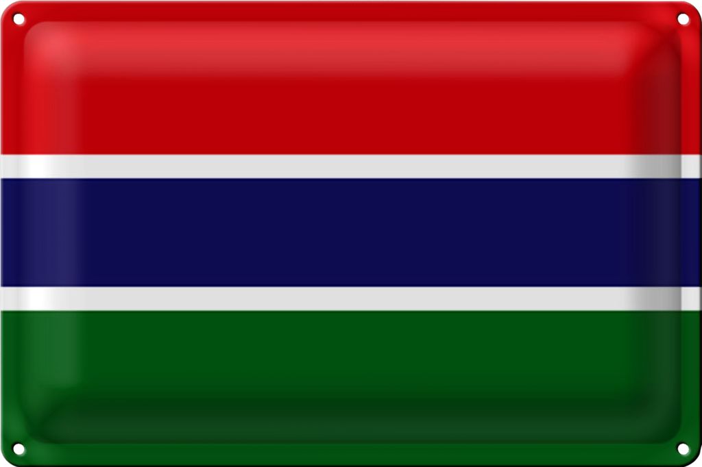Blechschild Flagge Gambia 40x30cm Flag of the Gambia