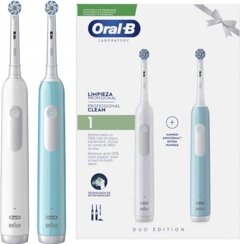 Oral-B Pro 1 Duo White & Blue, Erwachsener, Polieren, Produktbild 