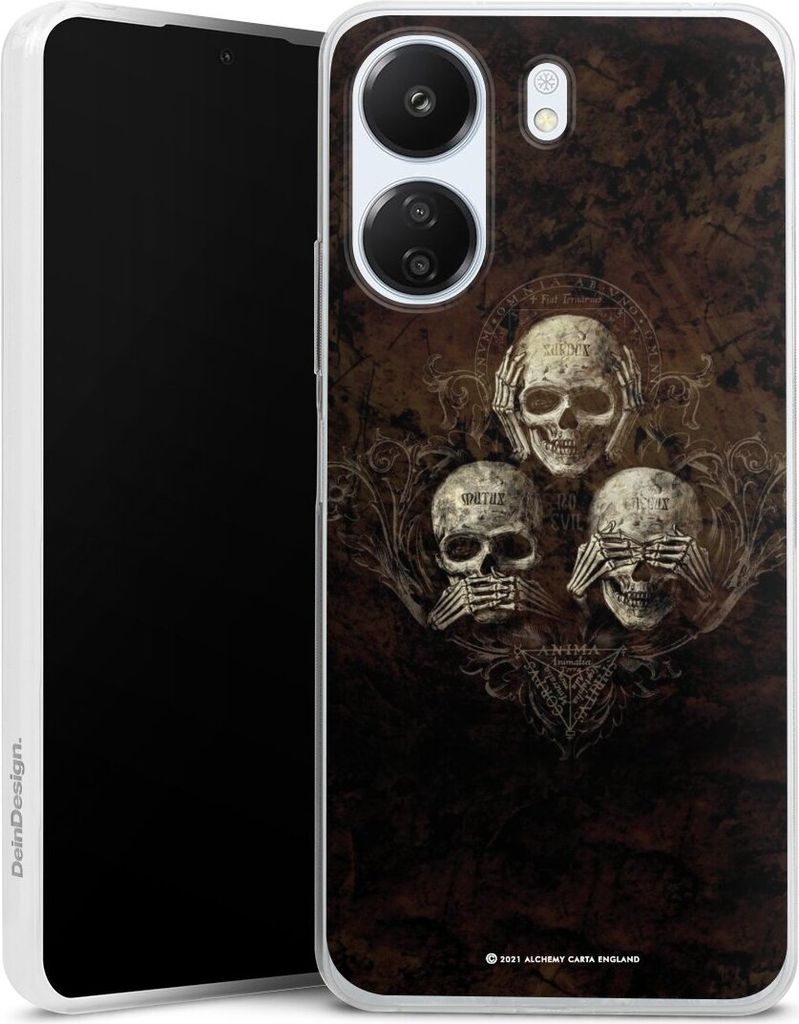 DeinDesign Slim Hülle für Xiaomi Redmi 13C 4G Silikon Case Ultra Dünn Handyhülle Art Gothic Totenköpfe