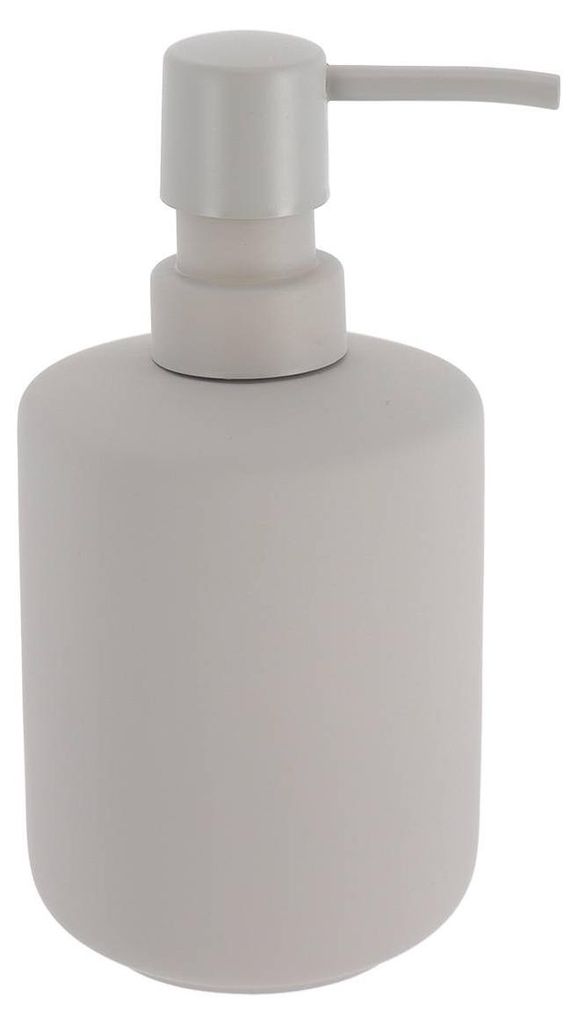 Seifenspender aus steinzeug mit rubbereffekt 400 ml - hellgrau - Tendance