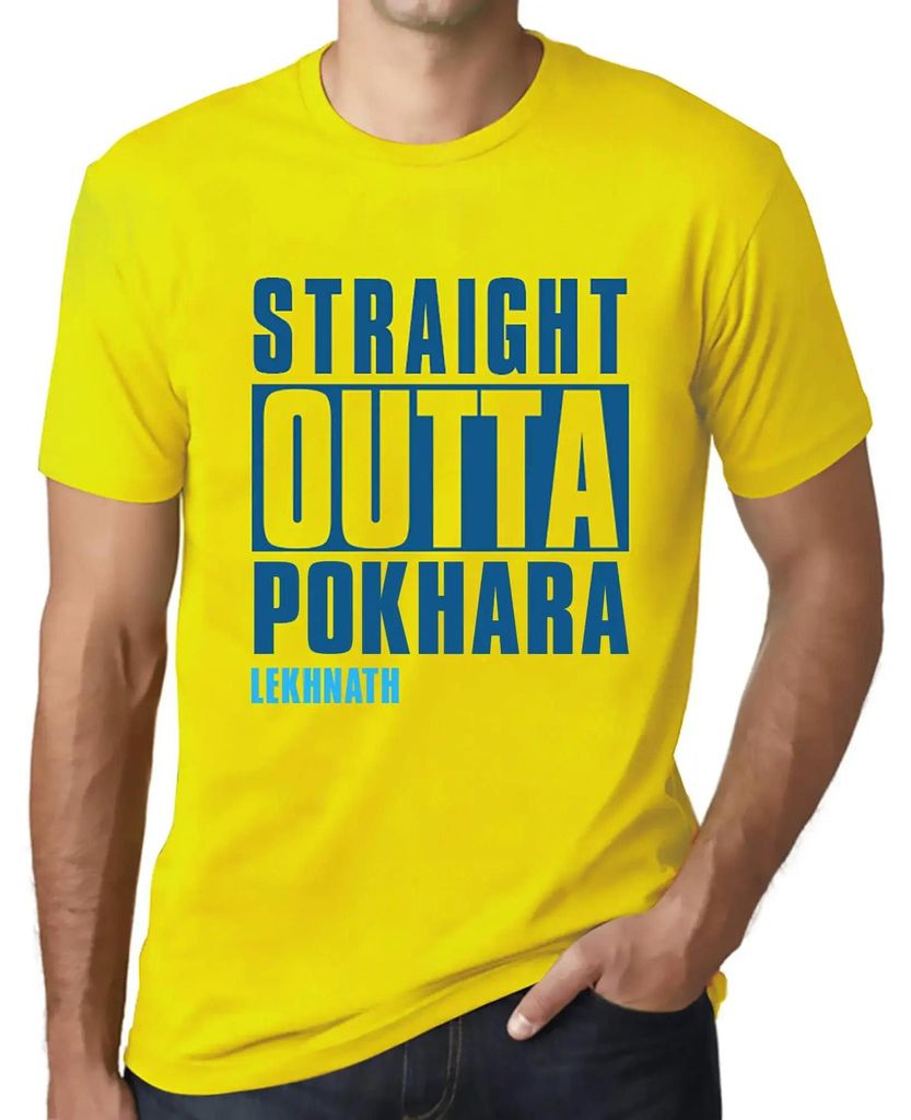 Herren Grafik T-Shirt Direkt aus dem Pokhara Lekhnath – Straight Outta Pokhara Lekhnath – Öko-Verantwortlich Vintage Jahrgang Kurzarm Lustige ...