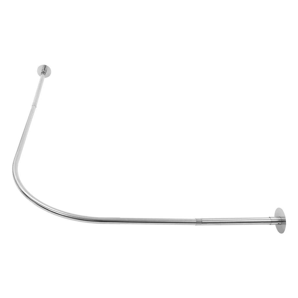 Tringle à rideau de douche coudée et extensible pour salle de bain