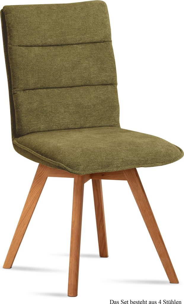 Esszimmerstuhl (4er-Set) Dobra 47x92x60 Eiche geölt/Olivgrün