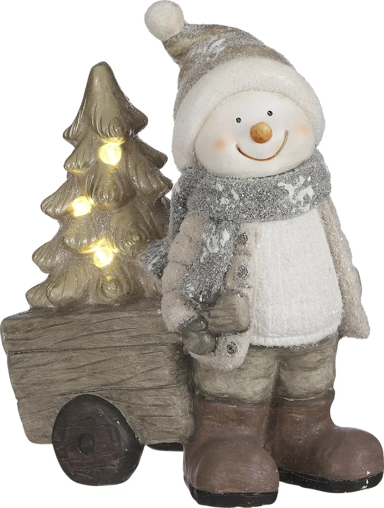 Bonhomme de Neige Noël Gris 40cm : Déco Incassable et Moderne Salon