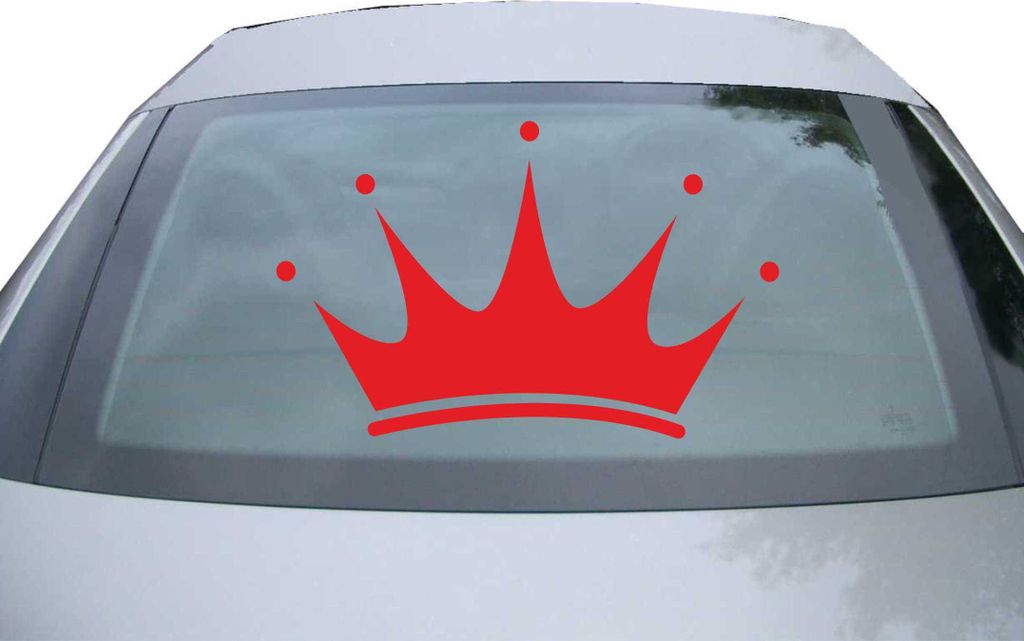 Indigos UG - Aufkleber Heckscheibe & Motorklappe DE2138 - rot - 600x549 mm - Krone - Auto Scheiben Fenster Heckklappe Tuning Racing JDM - Die cut