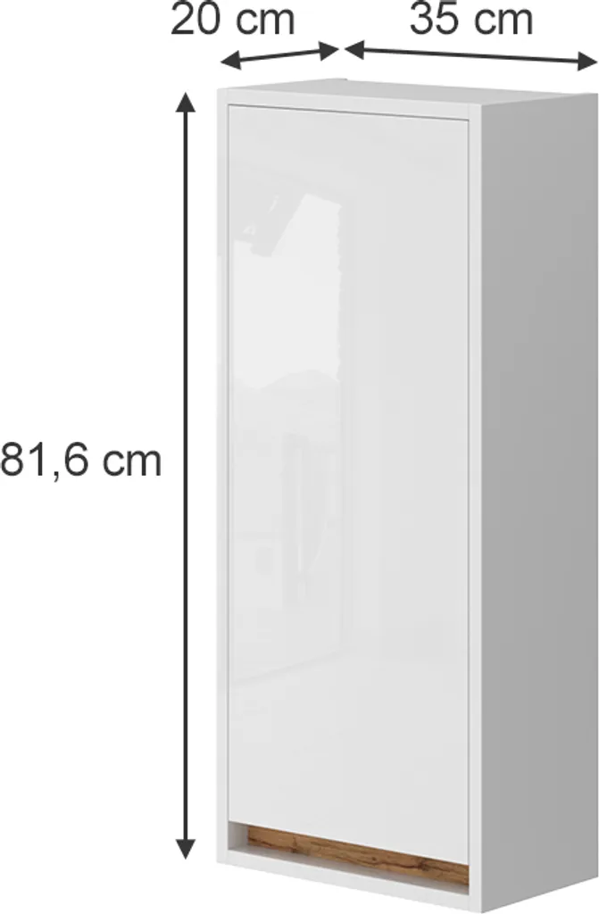 Meuble de rangement bas Vicco Detmold avec porte Blanc et Chêne Doré - 3