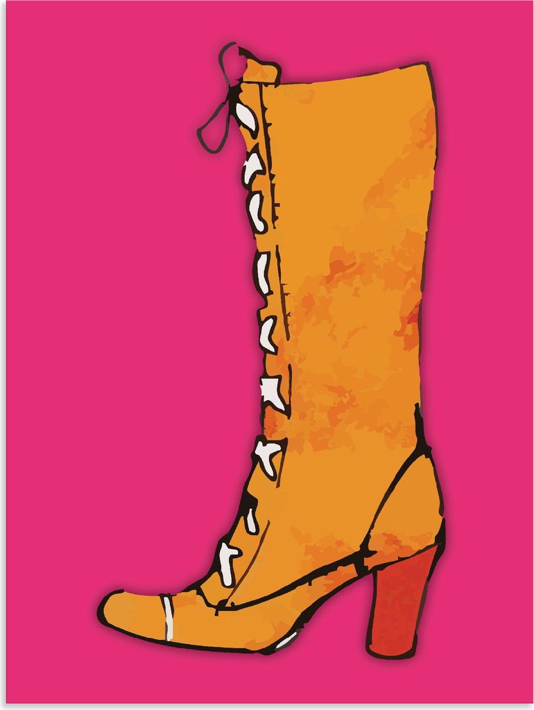 ARTland Wandbild Alu für Innen & Outdoor Stiefel Größe: 45x60 cm