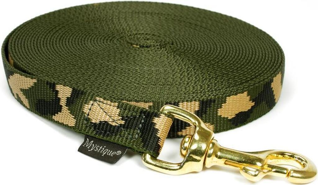Mystique Nylon Schleppleine 20mm camo 50m messing Karabinerhaken mit HS