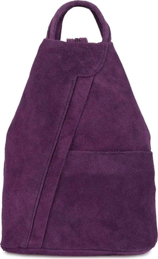 Rucksack Rucksack aus italienischem Leder für Damen, klein, dreieckig, Wildleder, Handtasche