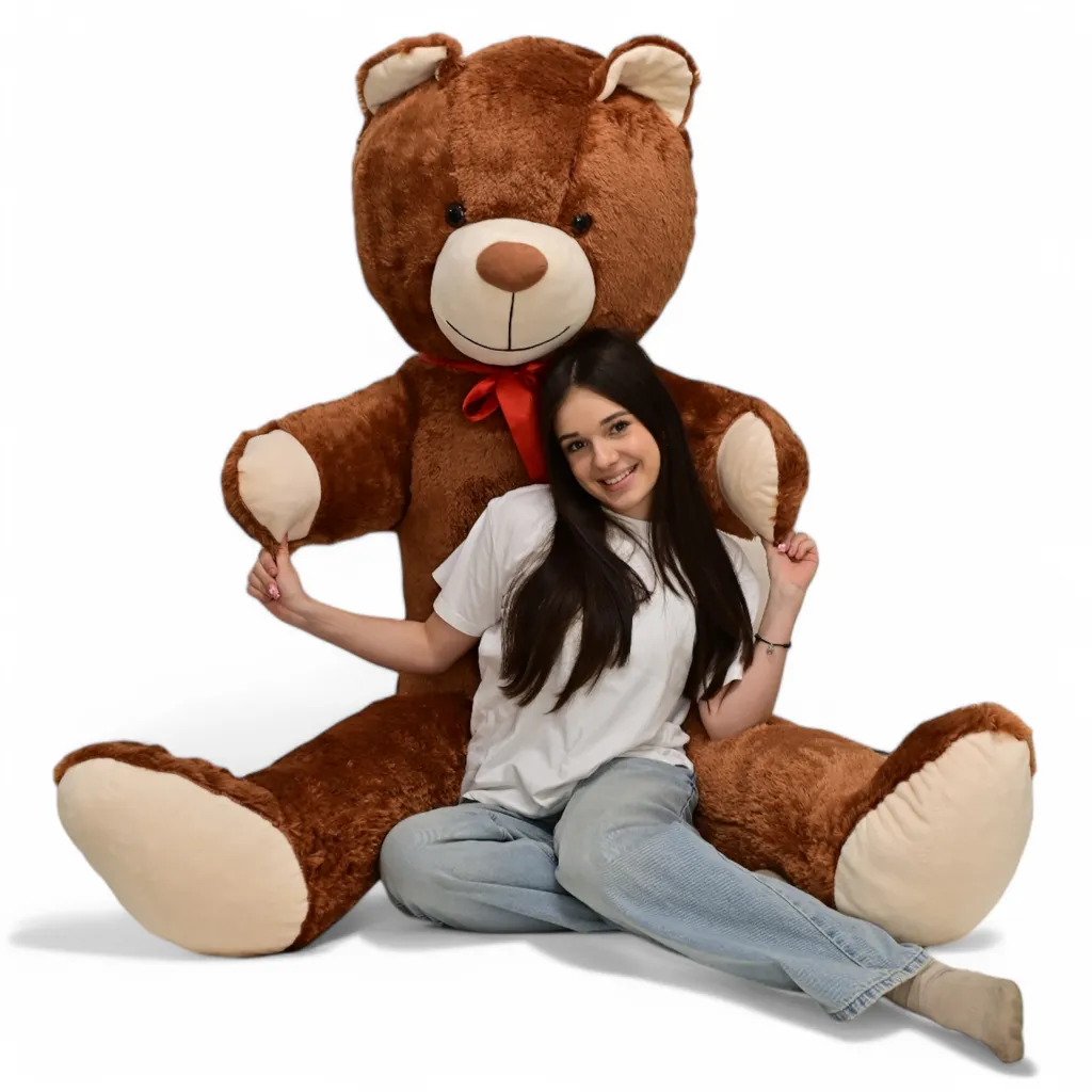 Ours en Peluche Géant XXL 205cm Marron - Doudou Teddy Bear Moelleux