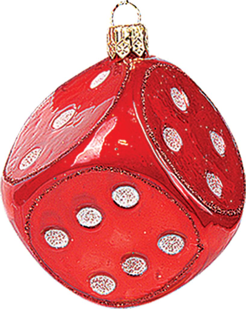 Christbaumschmuck Glas 6,5cm Würfel Figur Rot