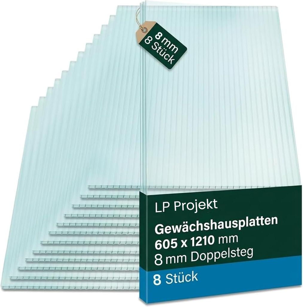 Panneaux pour serre 8 pcs. | Plaques alvéolaires double Image du produit 