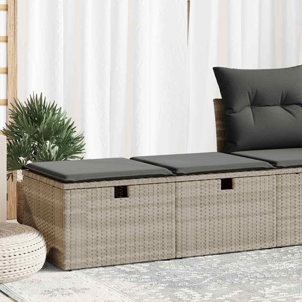 Maison Exclusive - 2-tlg. Garten-Sofagarnitur mit Kissen Hellgrau Poly Rattan