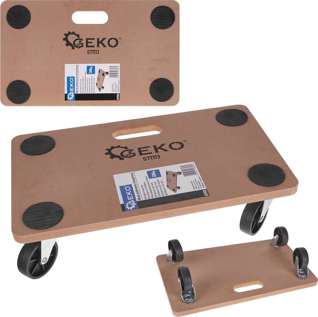 Plošinový transportný vozík, 200kg | GEKO Obrázok produktu 