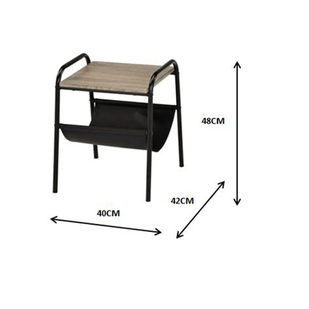 Table Basse d'Appoint NODINA Noir et Sonoma pour Petits Espaces et Studios - 6