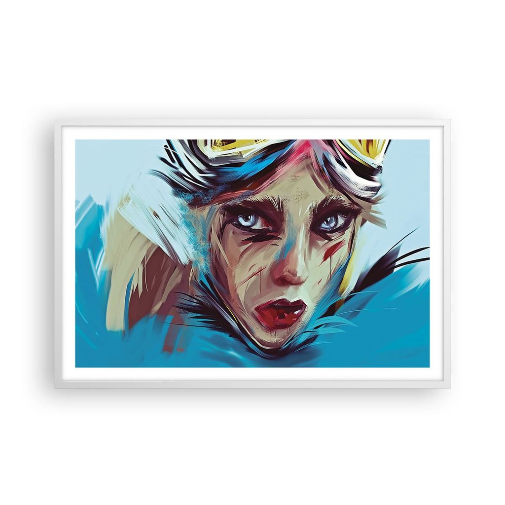 Gerahmtes Poster - Weißer Rahmen - Stück Modern Frau - 91,5x61 cm - Wand Bild - Wanddeko - Wandbilder - Kunstposter - Wandposter - Bilderrahmen -...