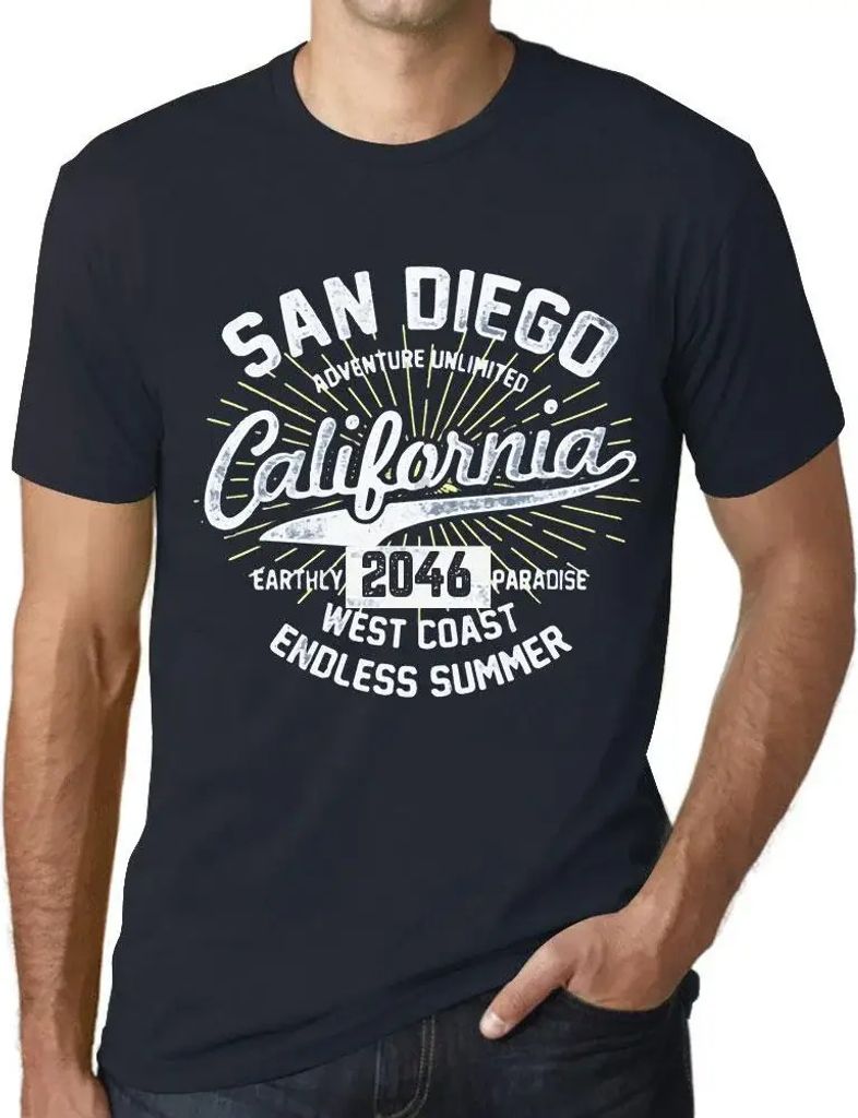 Herren Grafik T-Shirt San Diego Kalifornien endloser Sommer 2046 – San Diego California Endless Summer 2046 – Öko-Verantwortlich Vintage Jahrgang