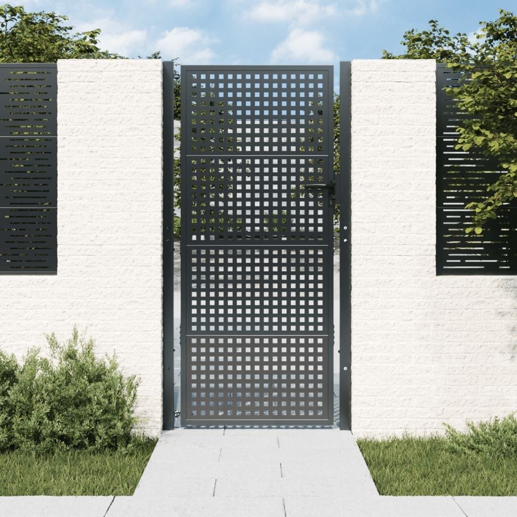 Eleganter Möbel Gartentor Anthrazit 105x225 cm Stahl - Gartentore - 705318