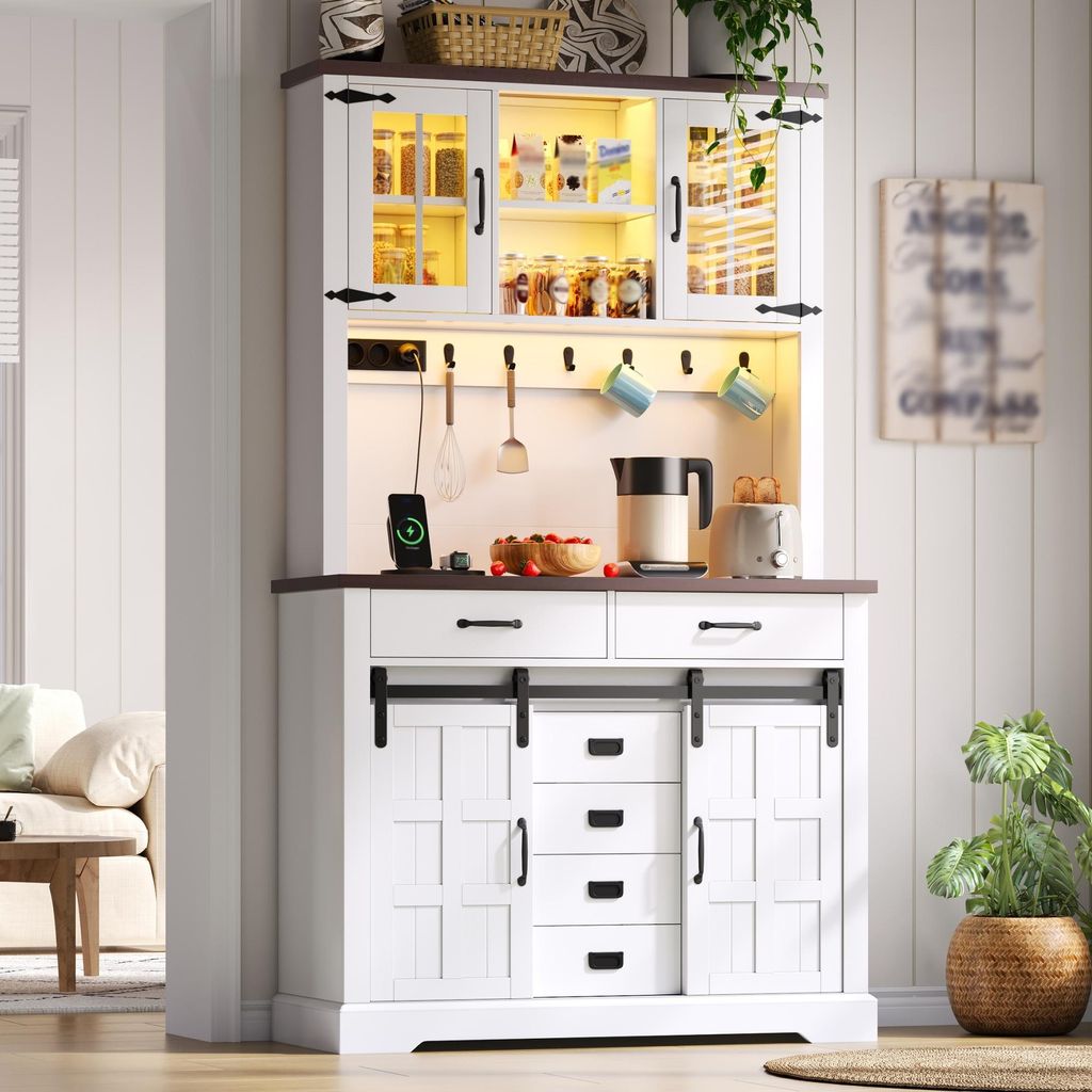 Armoire de cuisine Flieks avec prise électrique, éclairage Image du produit 