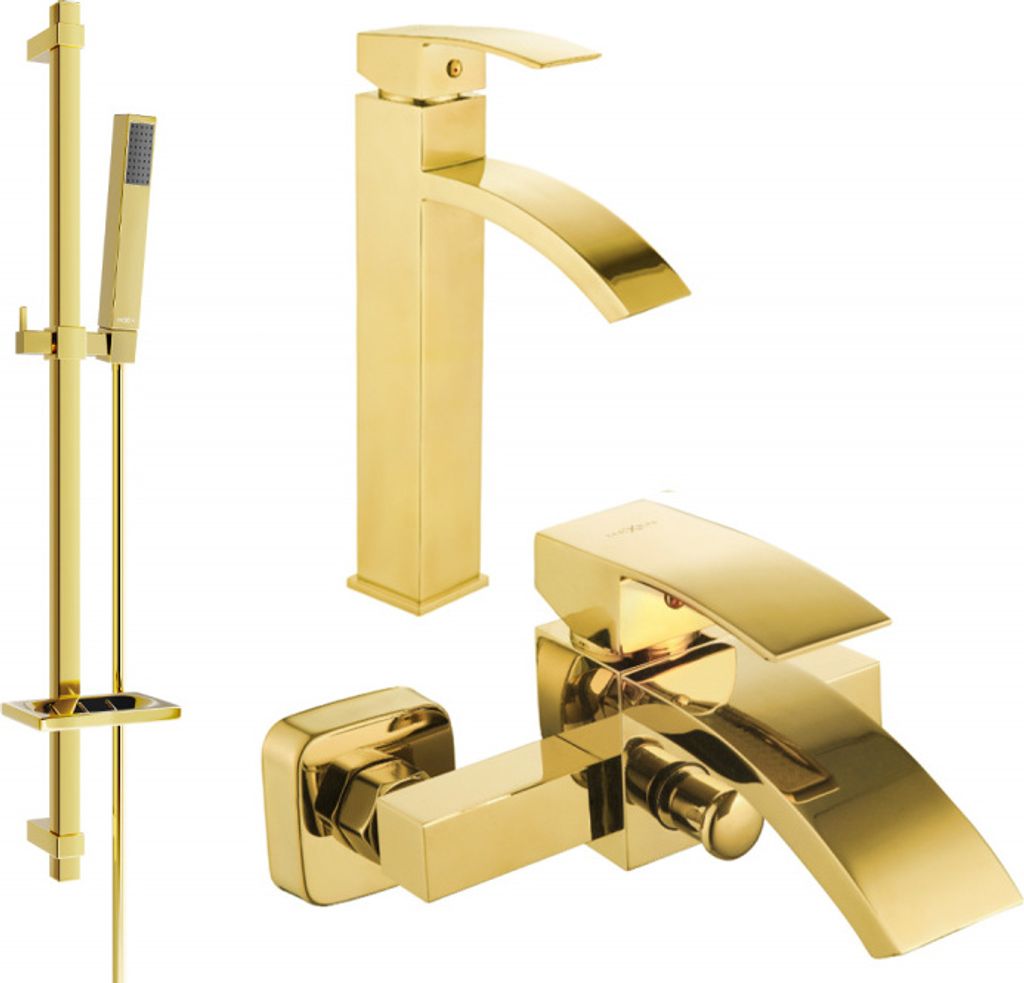 Mexen Libra DQ77 Badewannenset, Gold - 745113DQ77-50