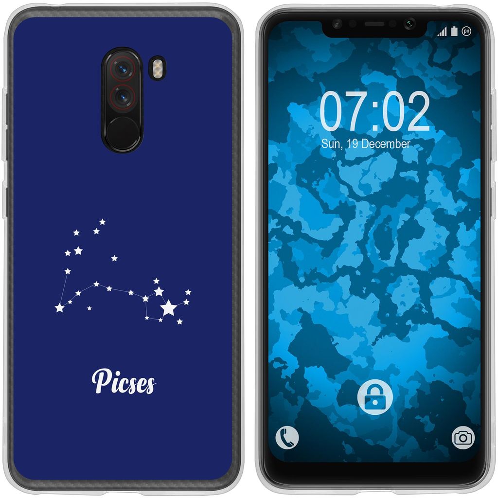 PhoneNatic Case kompatibel mit Xiaomi Pocophone F1 Silikon-Hülle SternzeichenPisces M1