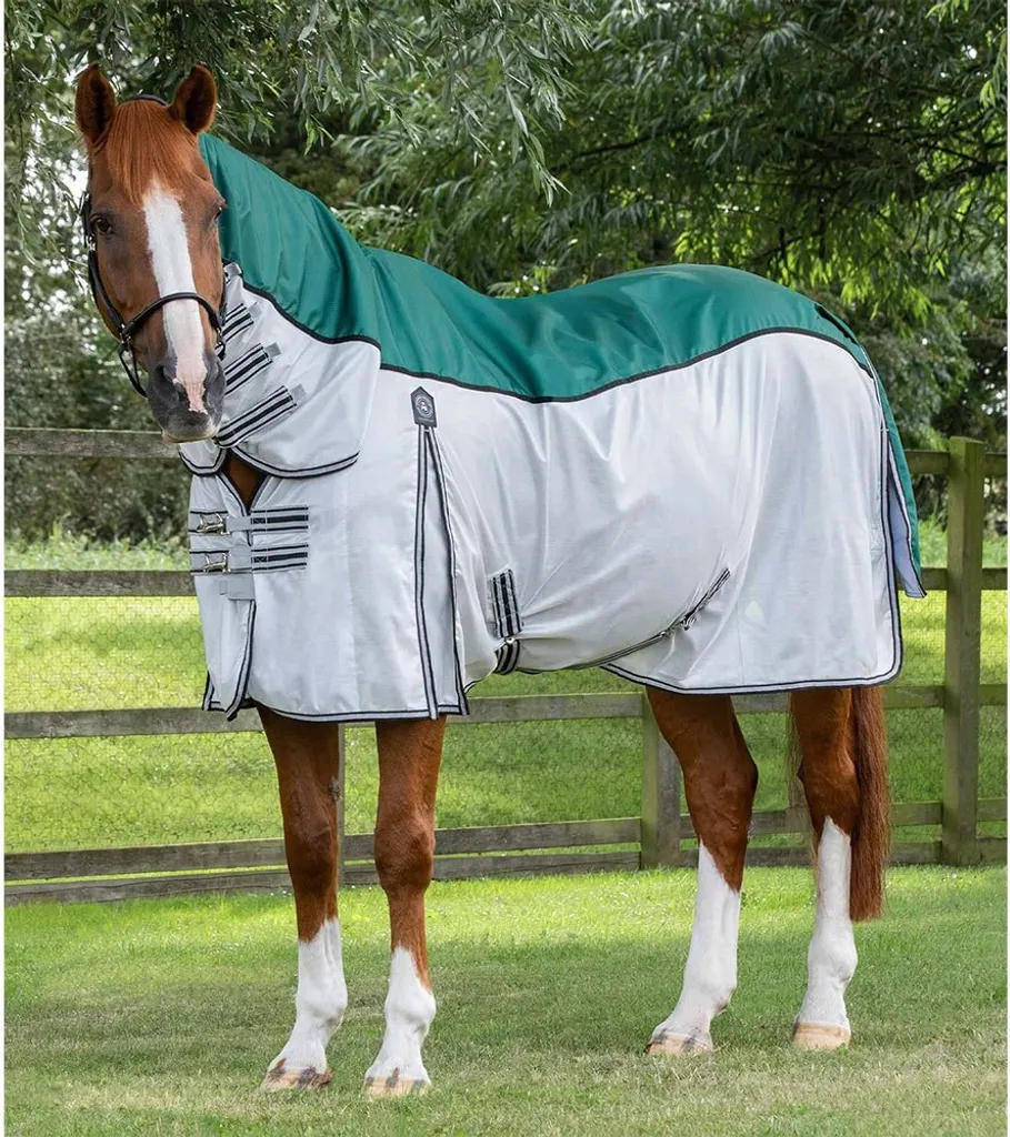 Couverture anti-mouches cheval 206 cm idéale pour l'été et la pluie verte