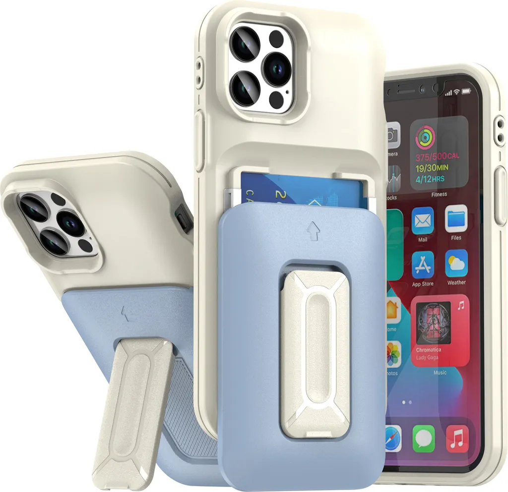Custodia con portacarte per iPhone 12 Pro / iPhone 12, custodia morbida in TPU a portafoglio, resistente custodia protettiva con supporto Blu