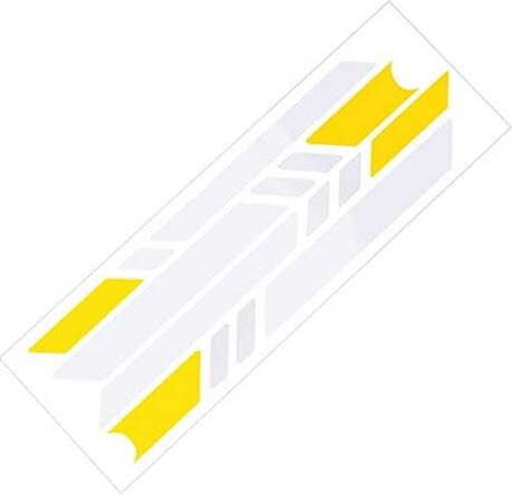 Reflektierende Aufkleber/ Sticker für das Chassis und die Lenkstange für Xiaomi M365 / M365 PRO / PRO 2 / 1S / Essential Rollers - Farbe Silber-Gelb