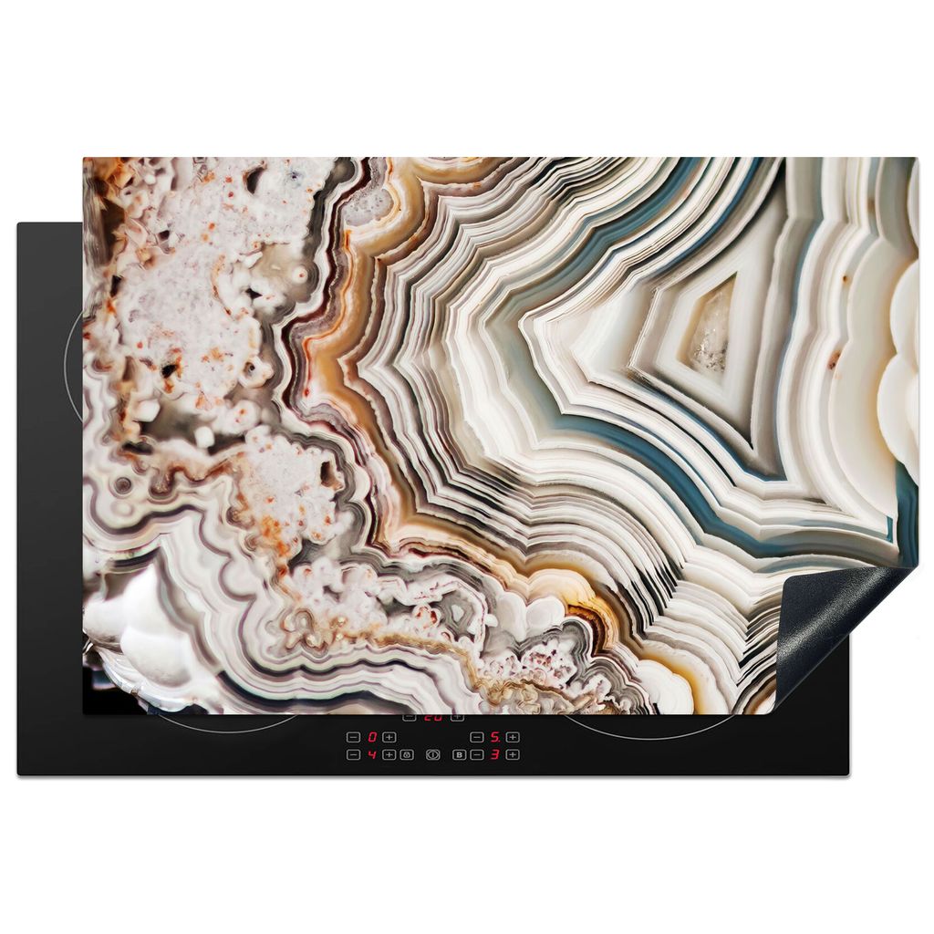 KitchenYeah Herdabdeckplatte Edelstein - Marmor - Natur - Abstrakt , 76x51cm, Küche Deko, Glaskeramikkochfeld Herdabdeckung, Abdeckplatte fùr K...