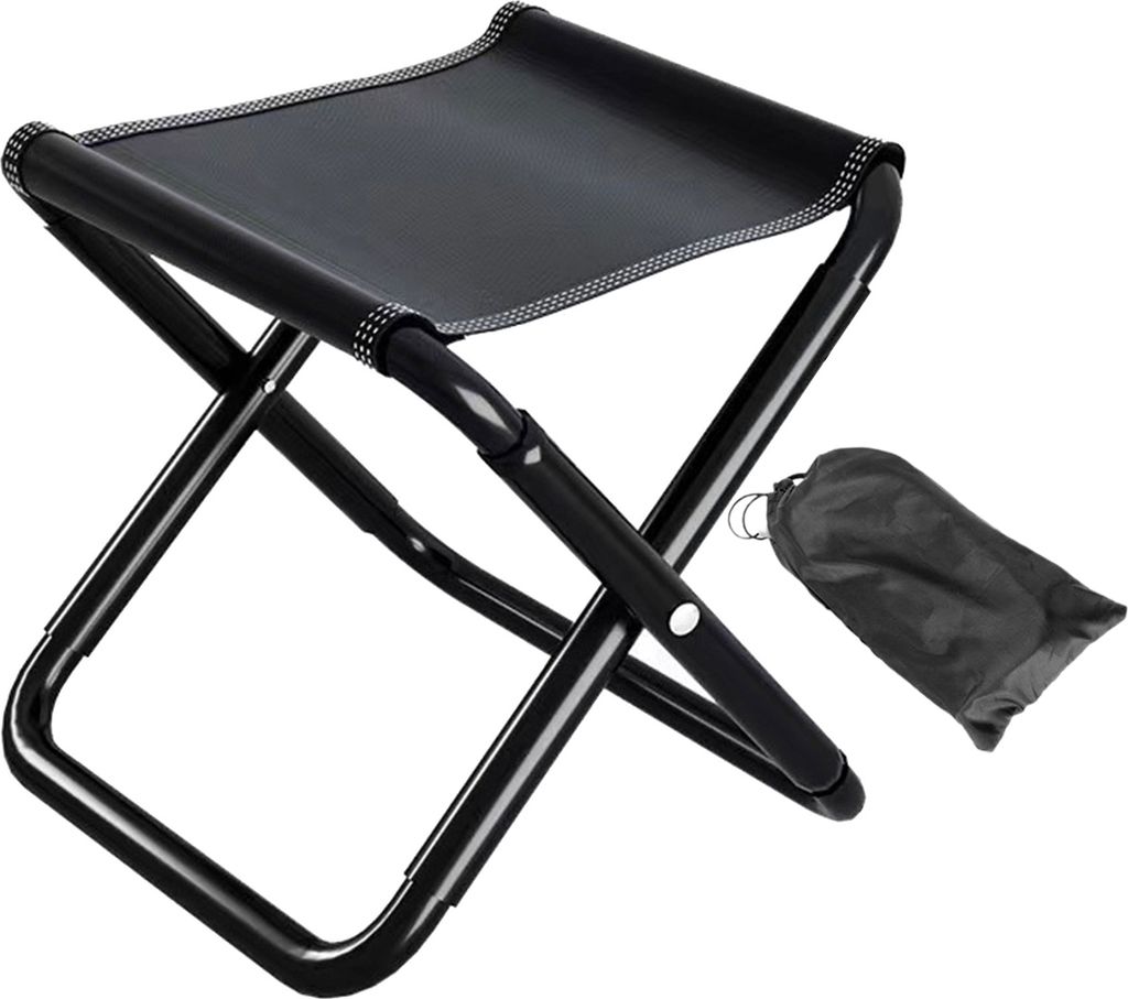 1 Set Klappstuhl Starke Tragfähigkeit Faltbar Anti-Rutsch Unzerbrechlich Bequemes Sitzen Picknick Mini Klapphocker Outdoor-Versorgung-Schwarz M