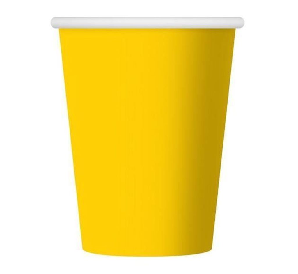 Mickey Mouse Papierbecher, 6er-Set, gelb, 250 ml, bruchsicher, 9x7 cm