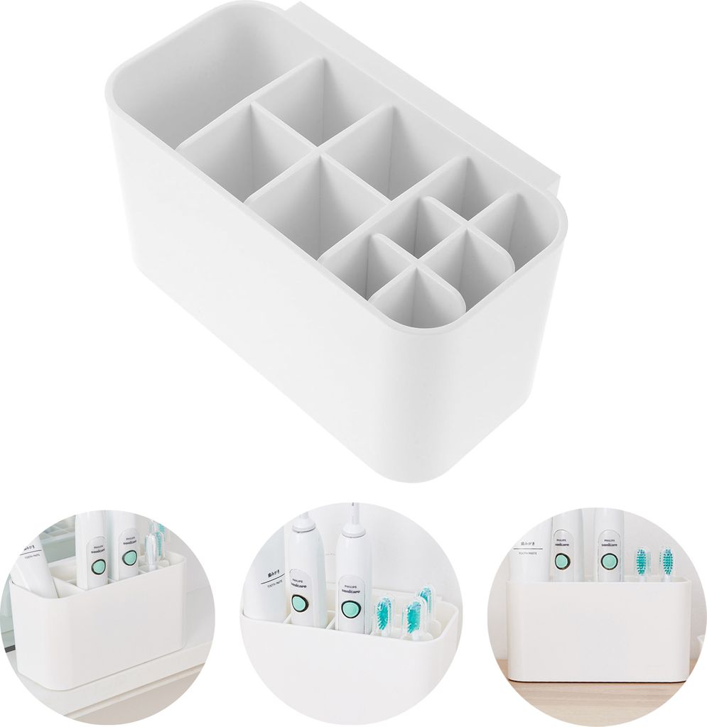 OKWISH Zahnbürstenhalter Wandmontage, Badezimmer elektrischer Zahnbürstenhalter Organizer, Toothbrush Holder Zahnpastaständer 4 Zahnbürstenfäc...