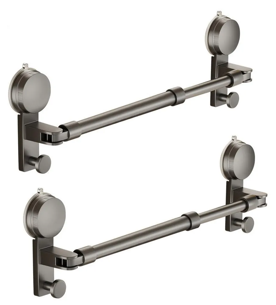 Porte-serviettes télescopique à ventouses 50-90 cm sans perçage (Lot de 2)