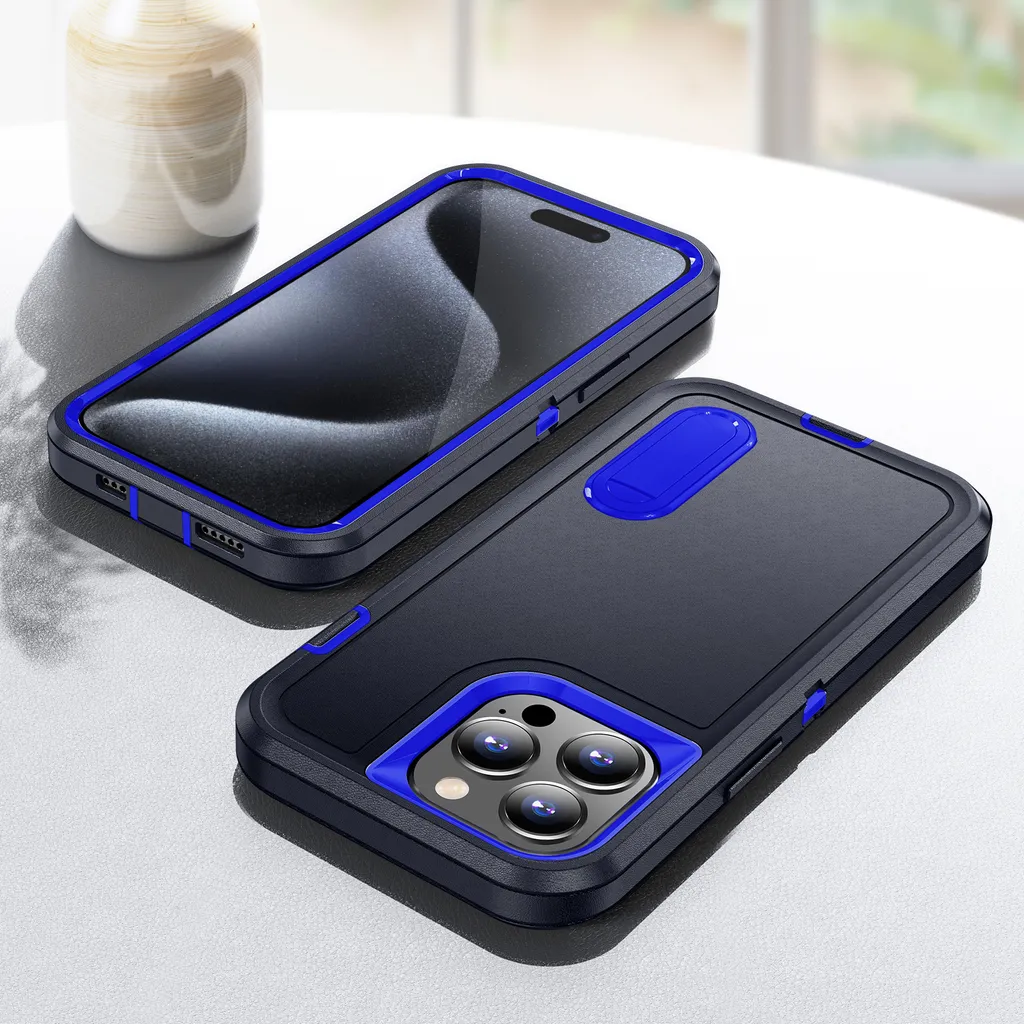 Ouyncase Custodia IPhone 15 6,1'' Con Pellicola HD – 3 Strati Antiurto E Antipolvere (Nera)
